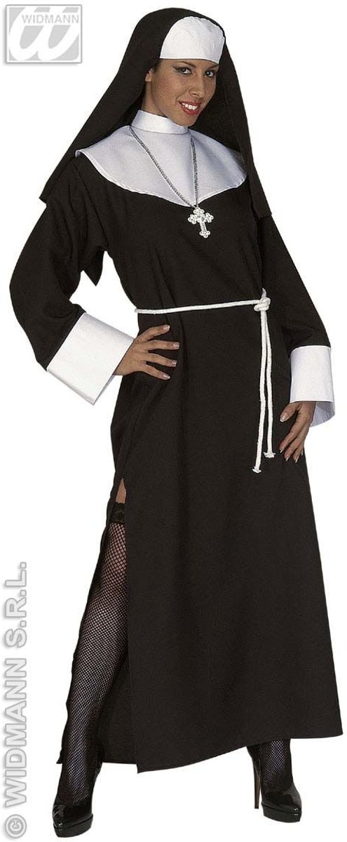 Religie Kostuum | Luxe Non Carmela Sister Act Kostuum Vrouw | Large | Carnaval kostuum | Verkleedkleding